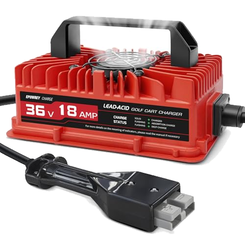 EPOWREY 18 AMP Golf Cart Charger 36 Volt Anderson SB-50 Plug for EZGO Marathon-Lead Acid Battery